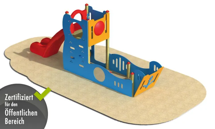 Kinder-Spielplatz DIN EN 1176 �Boot� Rutsche Kletterturm